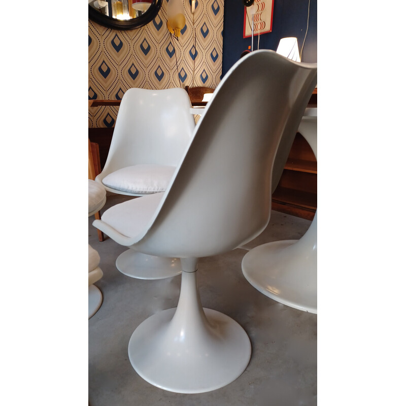 Vintage plastic, formica and white cotton dining set, 1960s