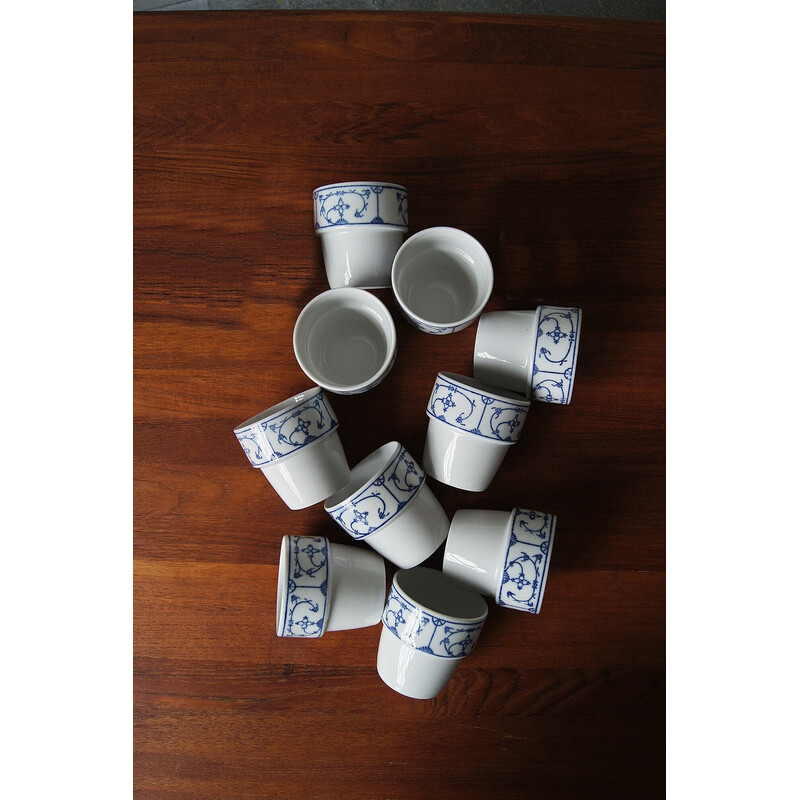Set of 10 vintage blue mugs by Saks Jäger Eisenberg, 1970s