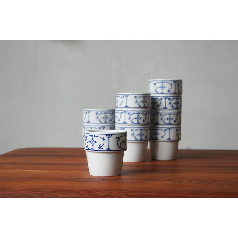 Set di 10 tazze vintage blu di Saks Jäger Eisenberg, anni '70