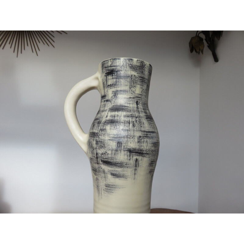 Vintage ceramic pitcher, France 1960