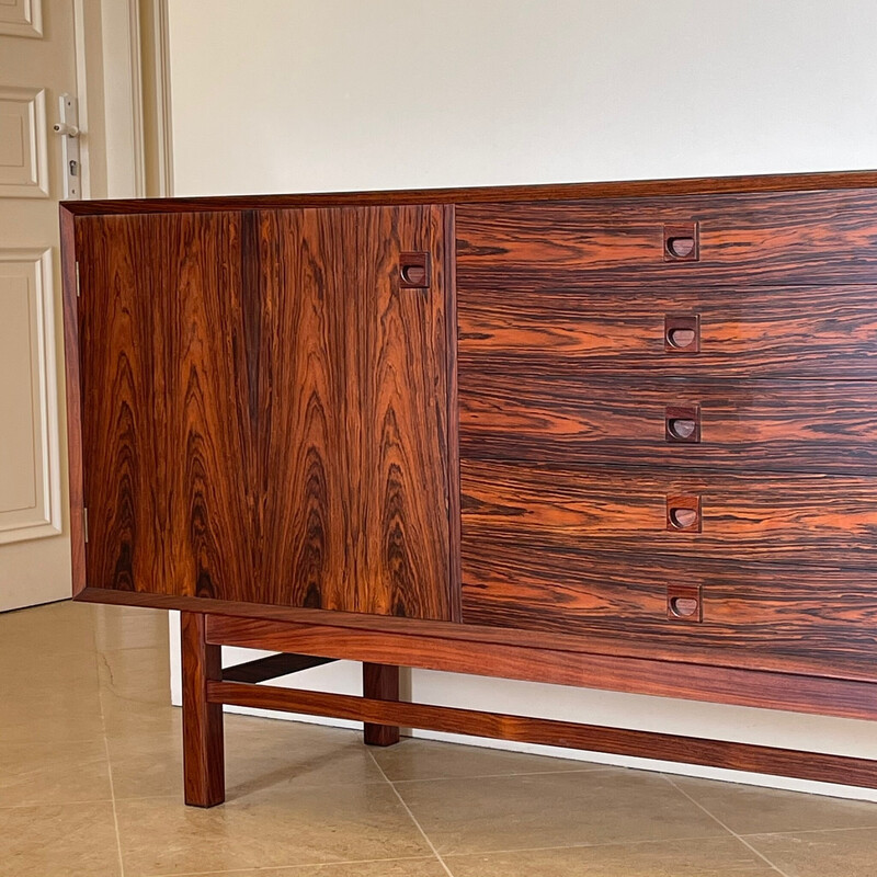 Vintage Danish sideboard in Rio rosewood by E. Brouer for Brouer Møbelfabrik, 1960