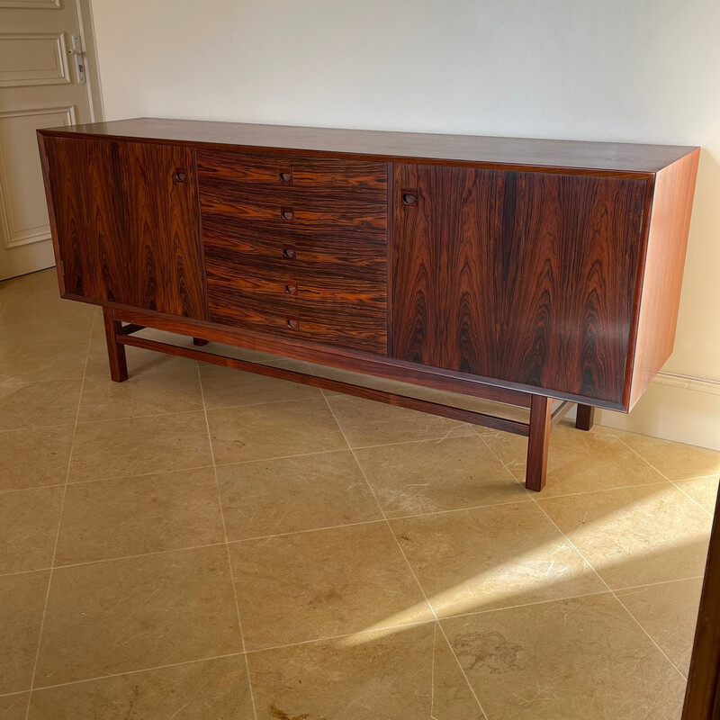 Vintage Danish sideboard in Rio rosewood by E. Brouer for Brouer Møbelfabrik, 1960