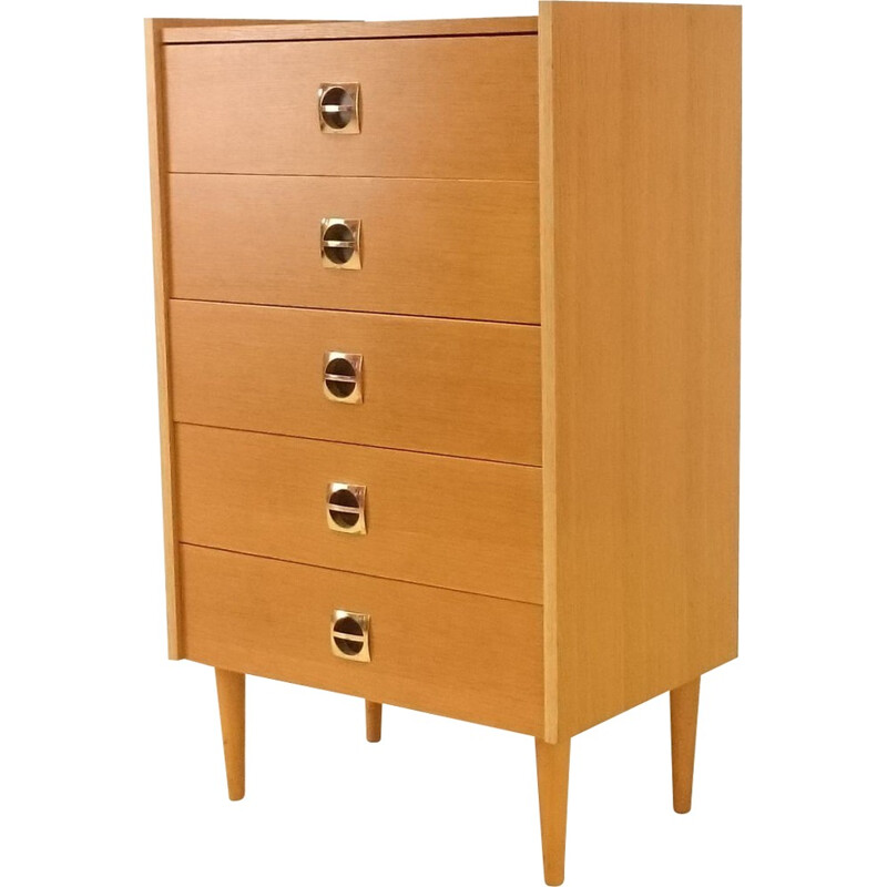 Vintage chest of drawers in light oakwood - 1960s 