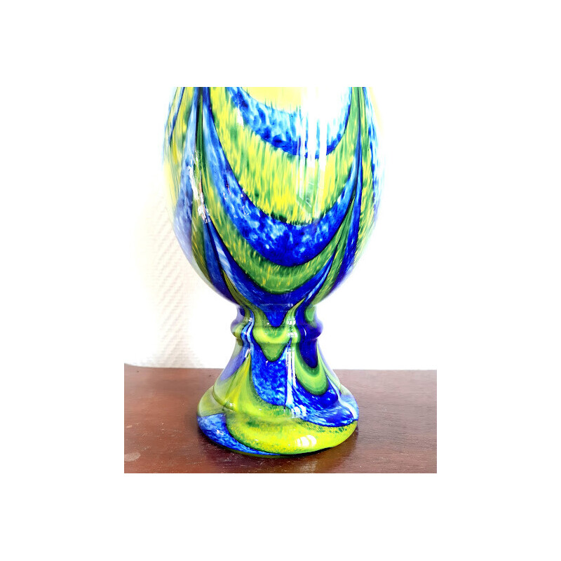 Vase vintage en verre de Murano par Carlo Moretti, 1970