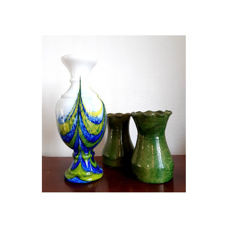 Vase vintage en verre de Murano par Carlo Moretti, 1970