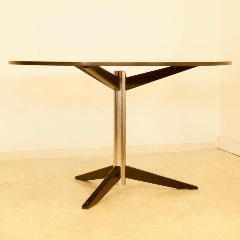 Martin Visser "TE06" chromium and natural stone dining table - 1960s