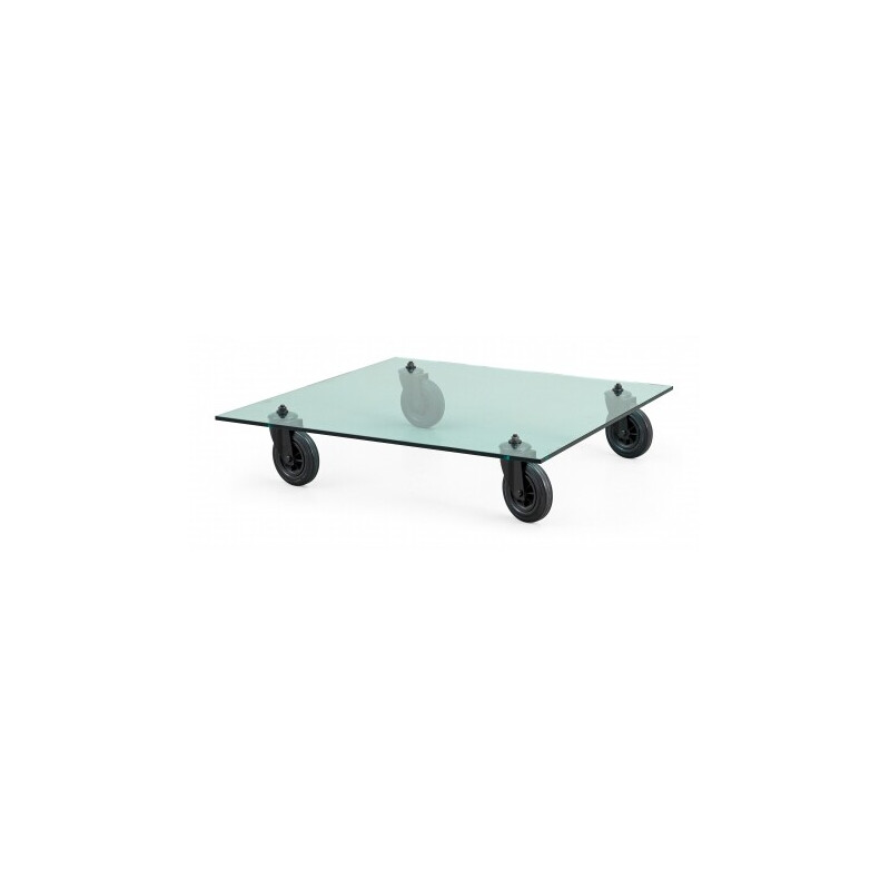 Vintage glass coffee table by Gae Aulenti, 1980
