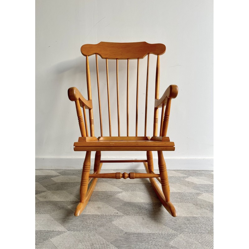 Vintage wooden rocking chair, 1980s