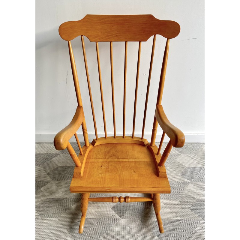 Chaise à bascule vintage en bois, 1980