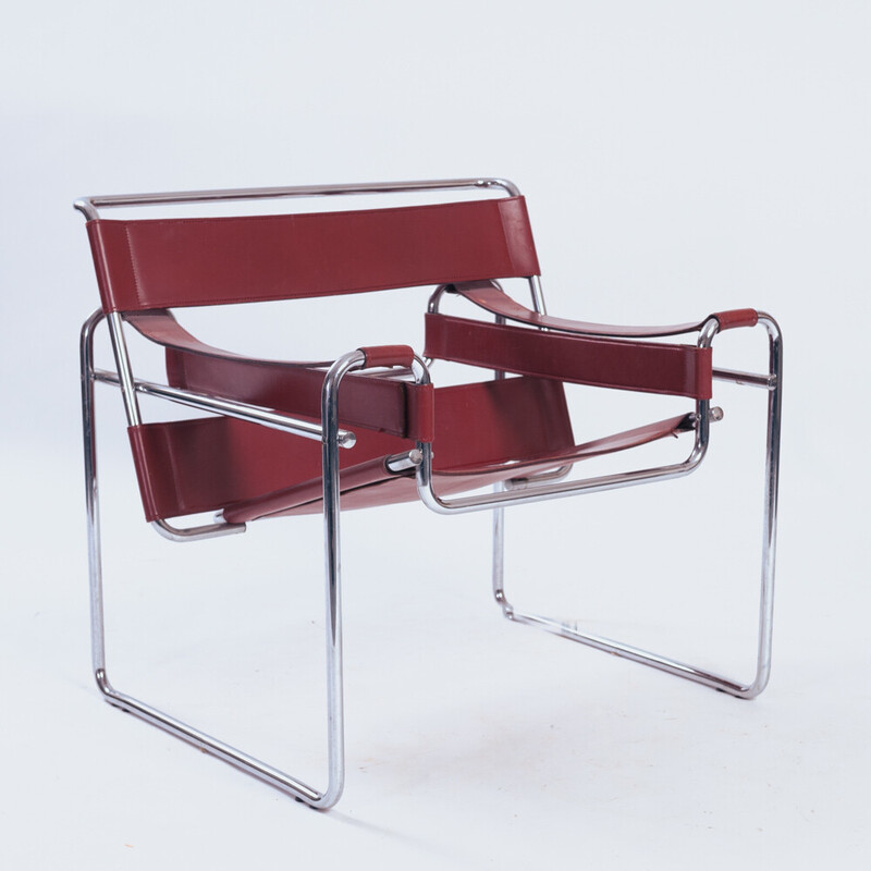 Pair of vintage Wassily B3 armchairs by Marcel Breuer