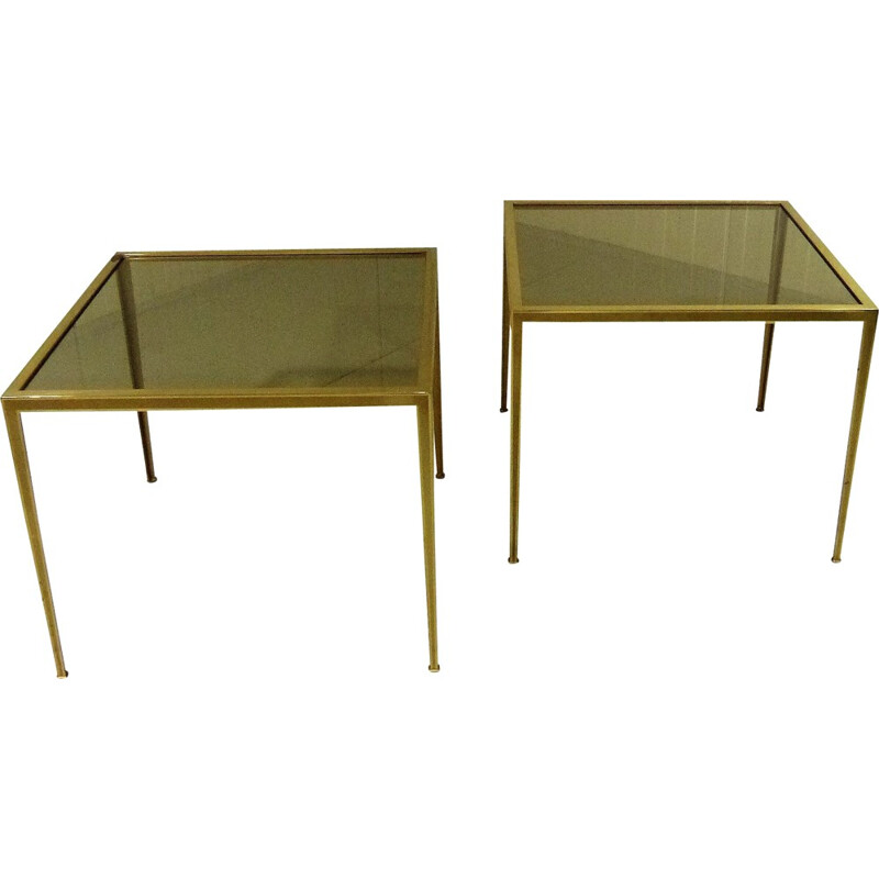 Pair of brass side tables produced by Vereinigte Werkstätten - 1950s