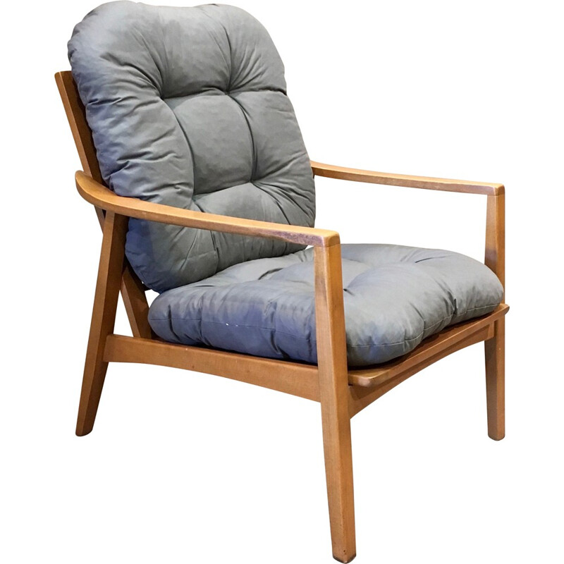 Scandinavian armchair in grey - 1960s