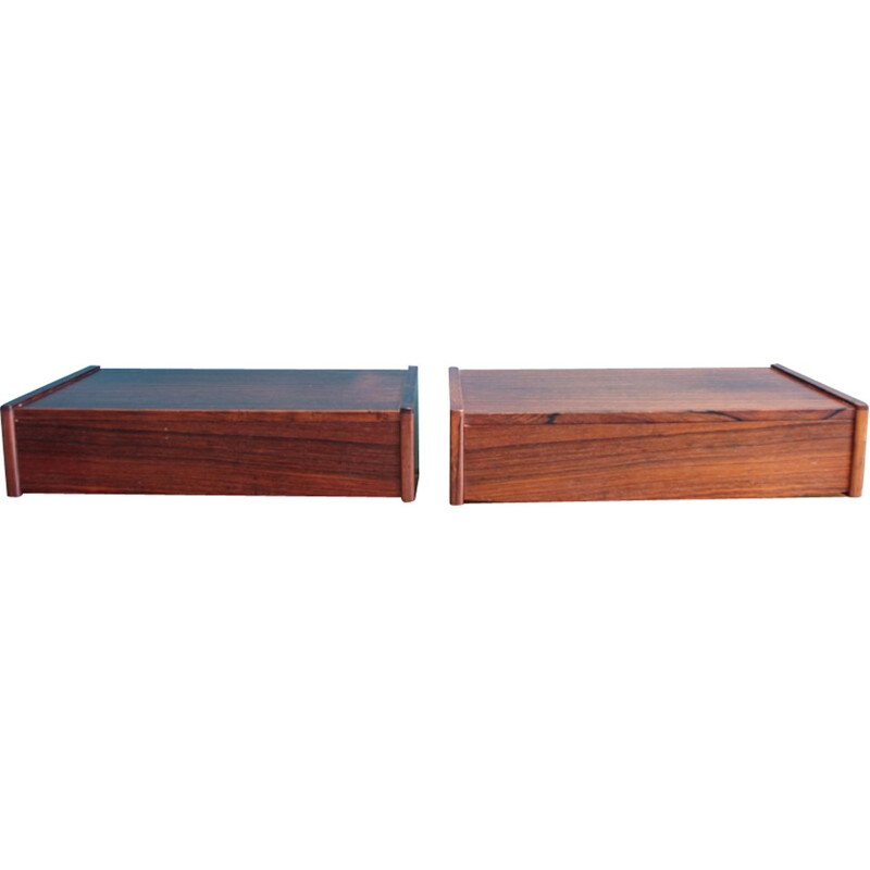 Pair of Scandinavian Rosewood Floating Night Stands - 1960s