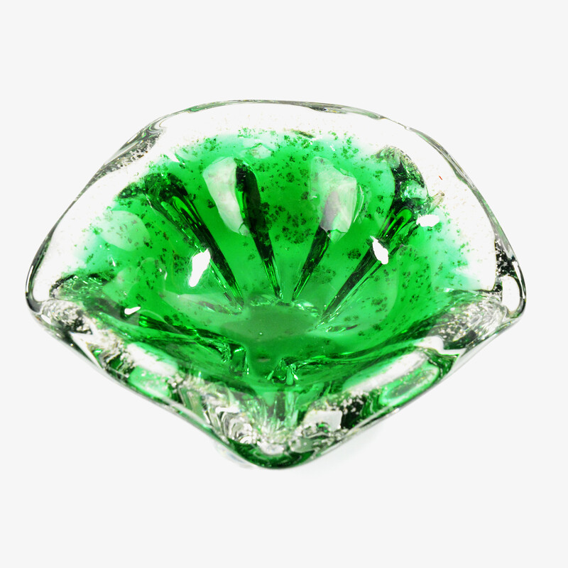 Vintage crystal ashtray by Huta Szkła Harrachov, Czechoslovakia 1960s