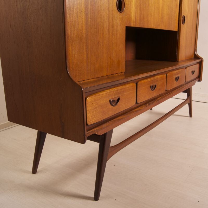 Dutch highboard in teak by Louis van Teeffelen for Webé - 1960s