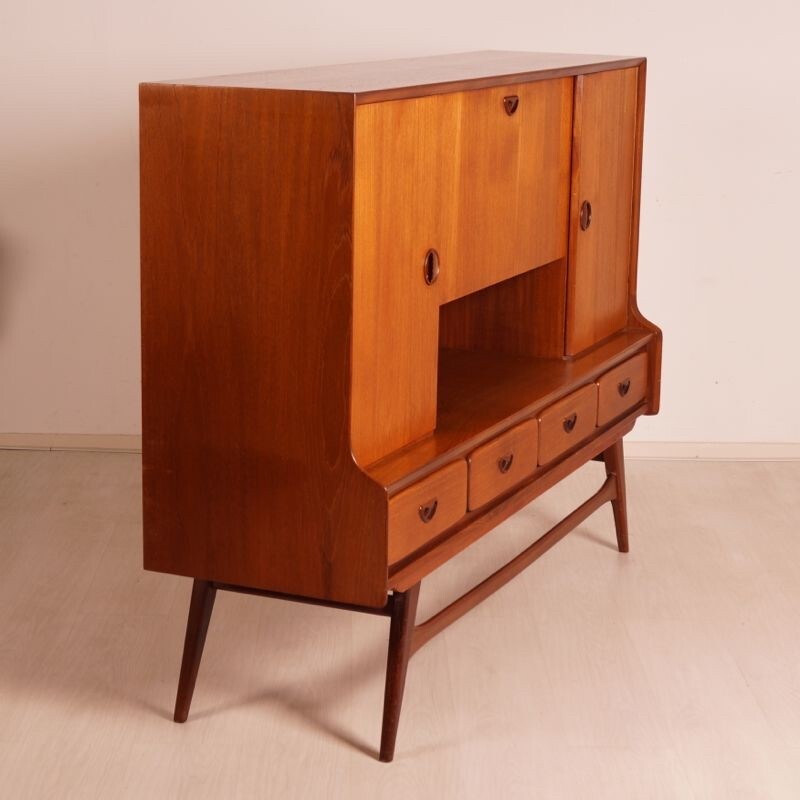 Dutch highboard in teak by Louis van Teeffelen for Webé - 1960s