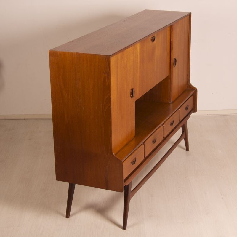 Dutch highboard in teak by Louis van Teeffelen for Webé - 1960s