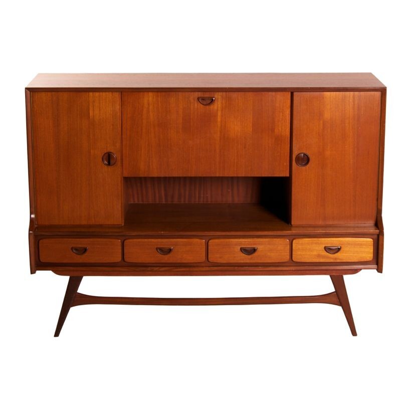 Dutch highboard in teak by Louis van Teeffelen for Webé - 1960s