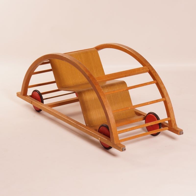 Reversible Kids Car & Rocking Chair by Mart Stam for Siegfried Lenz Berggieszhübel - 1950s