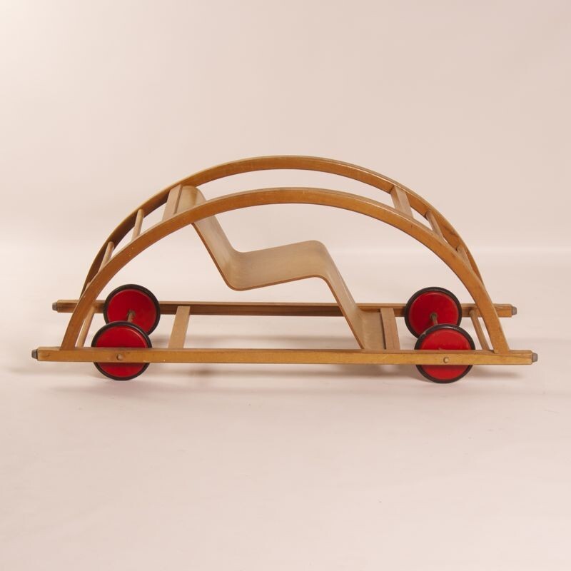 Reversible Kids Car & Rocking Chair by Mart Stam for Siegfried Lenz Berggieszhübel - 1950s