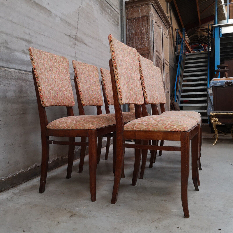 Lot 6 chaises vintage en chêne, 1940-1950