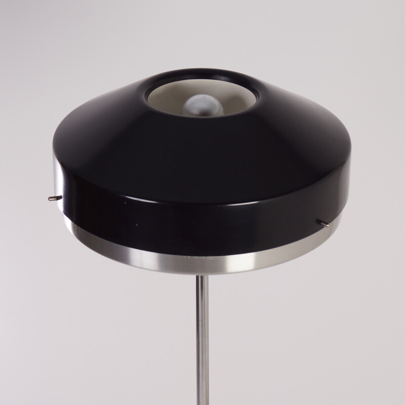 Lampadaire noir et chrome, Hiemstra Evolux - 1960