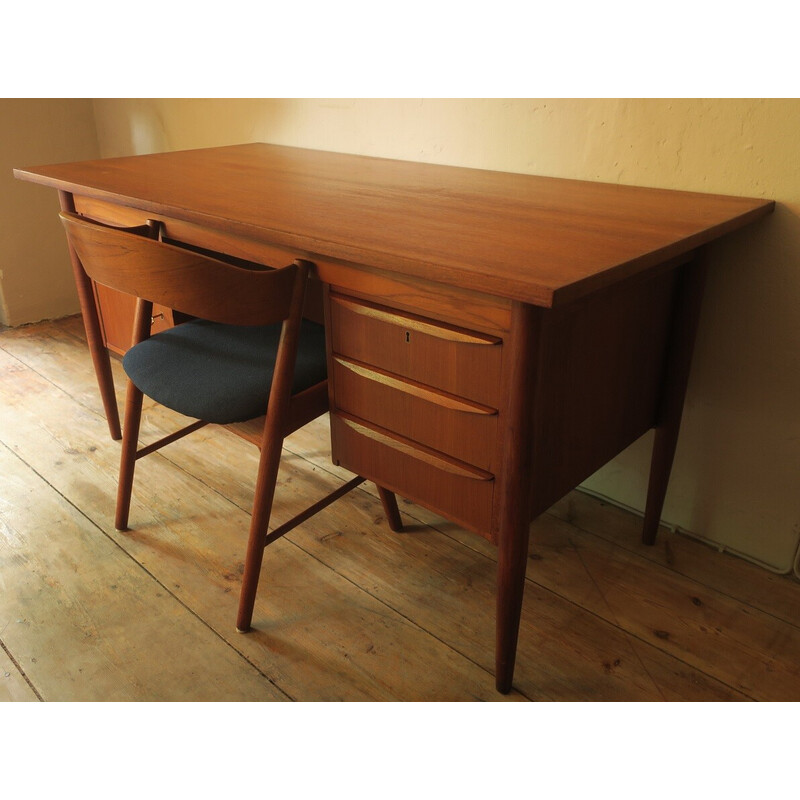 Vintage teak desk by Gunnar Nielsen Tibergaard, Denmark 1960