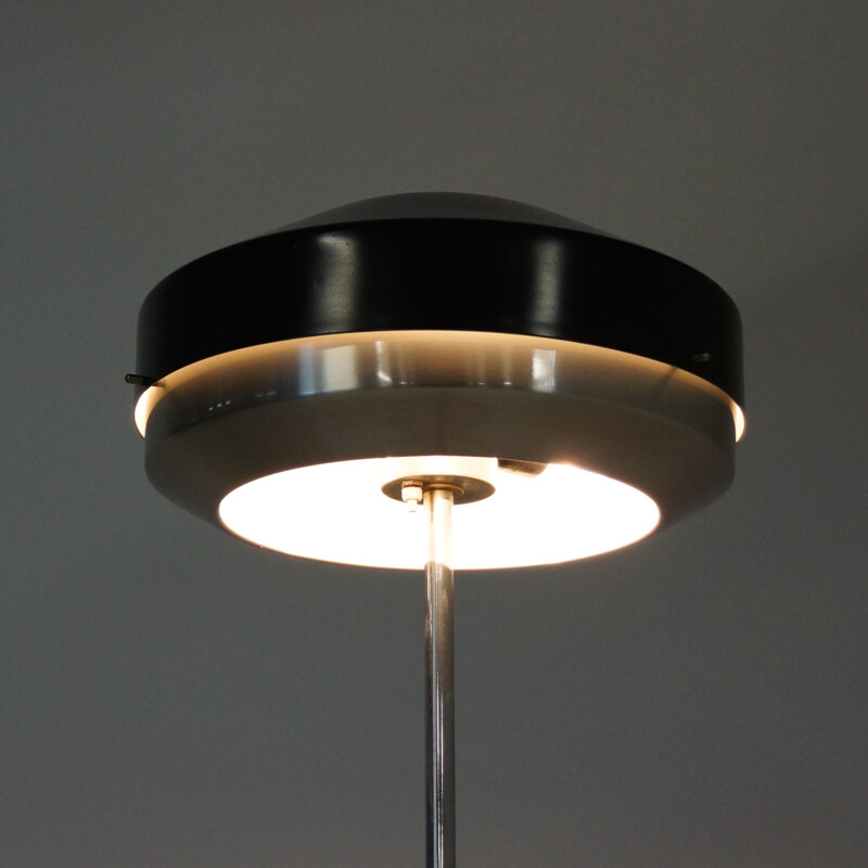 Lampadaire noir et chrome, Hiemstra Evolux - 1960