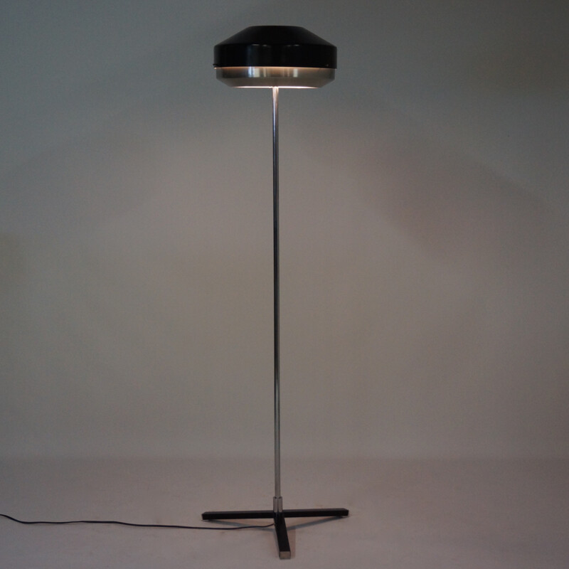 Black and Chrome Floorlamp by Hiemstra Evolux - 1960s