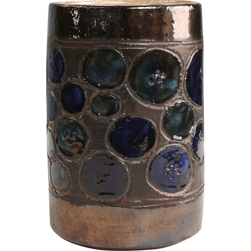 Jarrón de cerámica vintage de Perignem, años 60