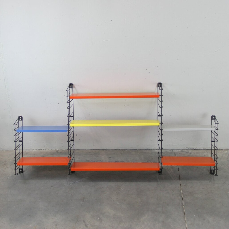 Adjustable shelving unit Tomado in lacquered metal Adriaan Dekker - 1950s