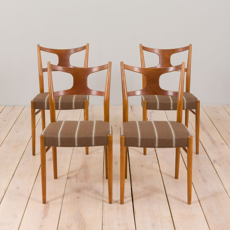 Set di 4 sedie vintage in teak e legno di quercia di Kurt Østervig per Randers Møbelfabrik, 1956