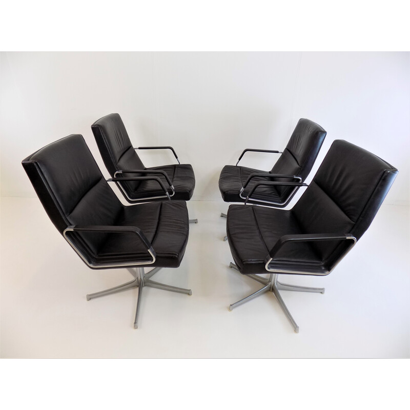 Set of 4 vintage Fk 711 armchairs by Preben Fabricius for Walter Knoll