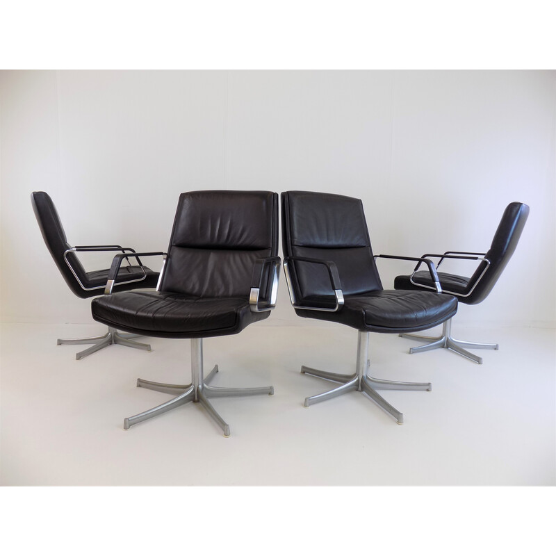 Set of 4 vintage Fk 711 armchairs by Preben Fabricius for Walter Knoll