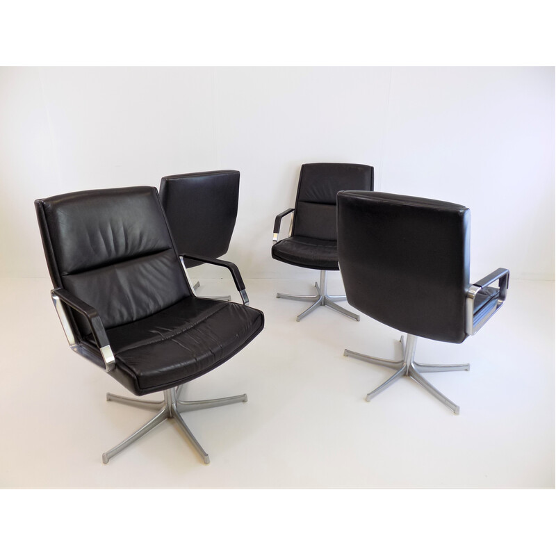 Set of 4 vintage Fk 711 armchairs by Preben Fabricius for Walter Knoll