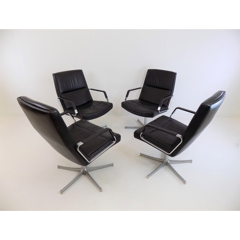 Set of 4 vintage Fk 711 armchairs by Preben Fabricius for Walter Knoll