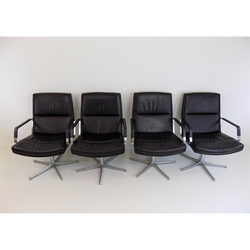 Set of 4 vintage Fk 711 armchairs by Preben Fabricius for Walter Knoll