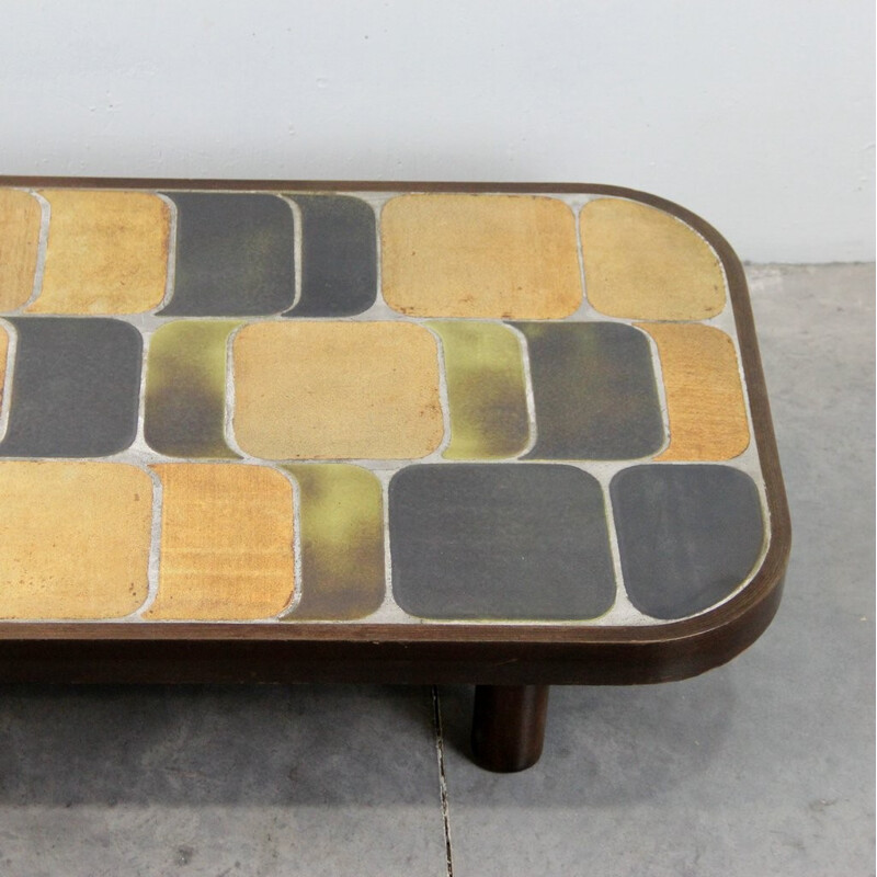 Ceramic and beech coffee table Roger Capron - 1970s