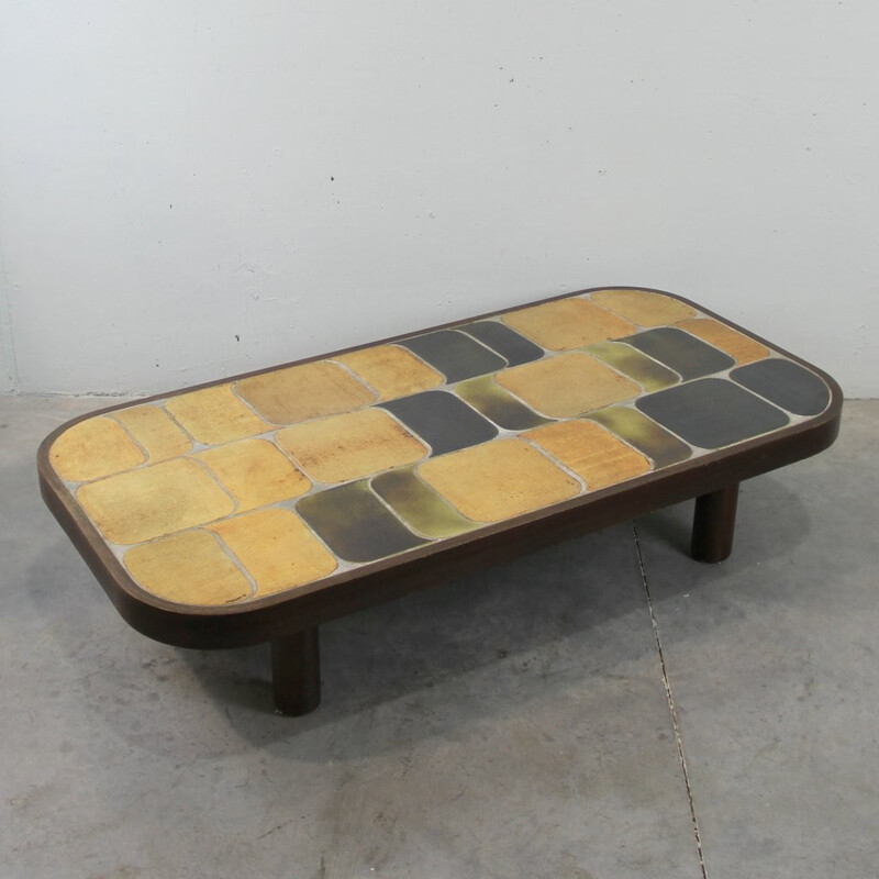 Ceramic and beech coffee table Roger Capron - 1970s