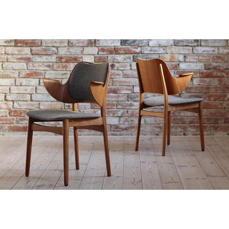 Set of 4 mid century dining chairs model 107 by Hans Olsen for Bramin, 1960s