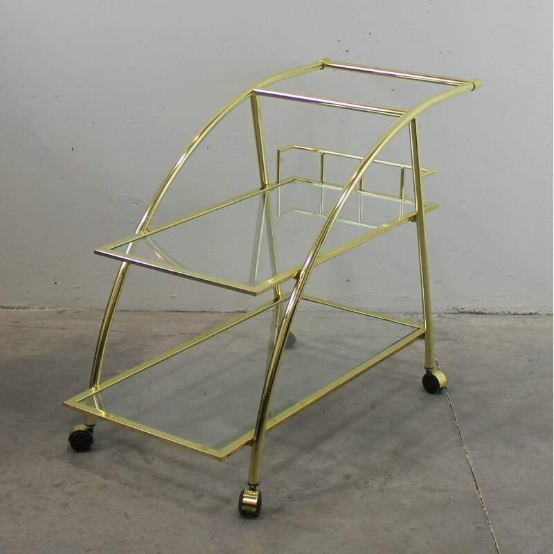 Mid century trolley in metal and glass - 1970s