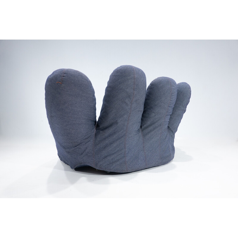 "Joe" Baseball Glove Chair by De Pas, D'Urbino, and Lomazzi for Poltronova, Original Soft Jean Fabric, Italy, 1970s