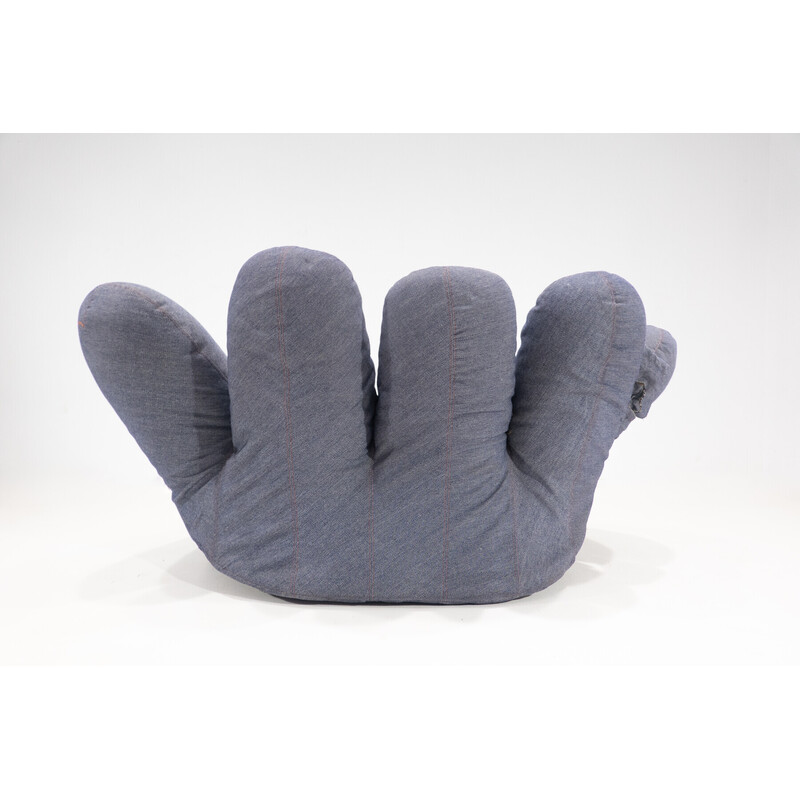 "Joe" Baseball Glove Chair by De Pas, D'Urbino, and Lomazzi for Poltronova, Original Soft Jean Fabric, Italy, 1970s