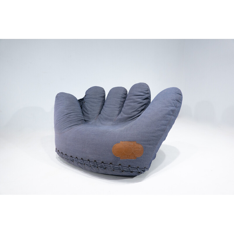 "Joe" Baseball Glove Chair by De Pas, D'Urbino, and Lomazzi for Poltronova, Original Soft Jean Fabric, Italy, 1970s