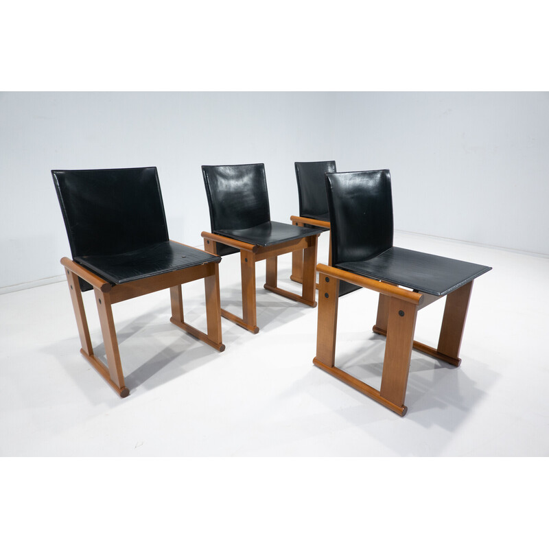 Set of 4 vintage chairs by Afra and Tobia Scarpa, Italy 1960s