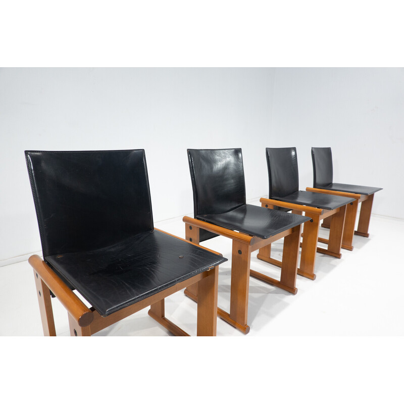 Set of 4 vintage chairs by Afra and Tobia Scarpa, Italy 1960s