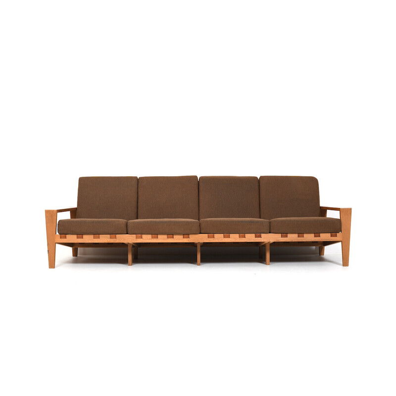 Vintage "Bodo" ​​sofa in oakwood and cognac leather by Svante Skogh for Seffle Møbelfabrik Swedwn, 1957s