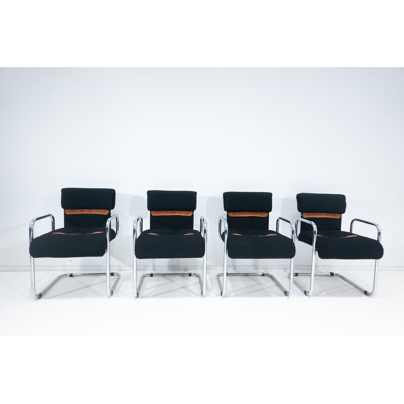 Set of 4 mid-century armchairs by Guido Faleschini, Italy 1970s