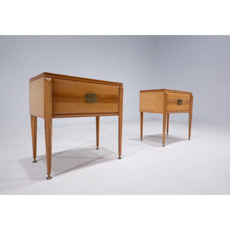 Pair of mid-century wooden night stands, Italy 1960s