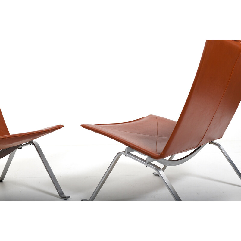 Pair of vintage Pk22 armchairs by Poul Kjaerholm for Fritz Hansen, 1980s